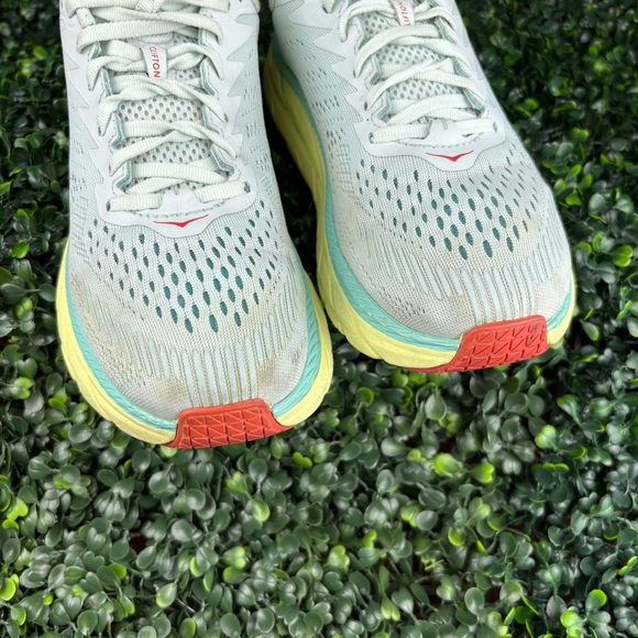 HOKA ONE ONE WOMAN CLIFTON RUNNING SNEAKERS  SEAFOAM SIZE 8.5 - Picture 7 of 11